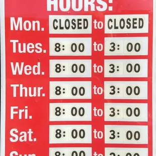 Standard business hours.