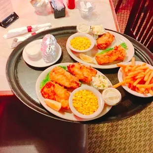 chicken wings and fried chicken