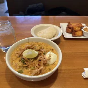 Kao soi and chicken satay