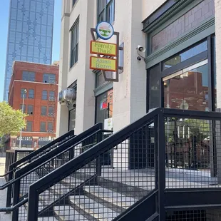 Outside the restaurant