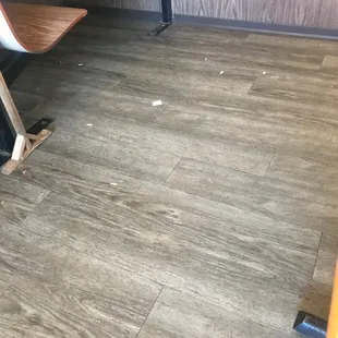 Floor was very dirty. Definitely needed sweeping