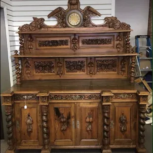 AMAZING hand carved German Sideboard