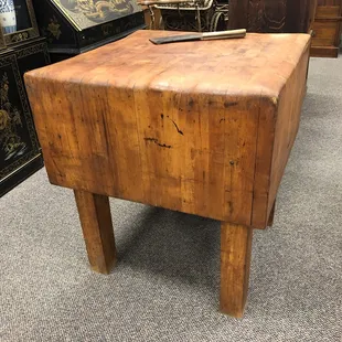 400 Lb Notched Butcher Block in amazing shape