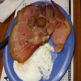 Country ham with eggs