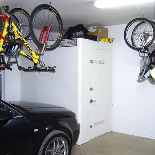 typical garage installation in front of car.
