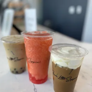 Morning boba drinks