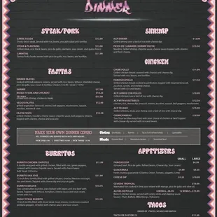 the menu