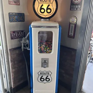 Cool nostalgic gas pump bubble gum dispenser