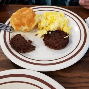 Scrambled and sausage