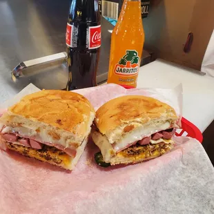 two halves of a sandwich