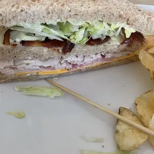 the first half of this amazing club sandwich legit blew my mind with flavor &amp; texture.