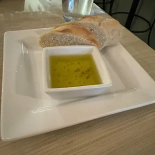 Complimentary bread and olive oil