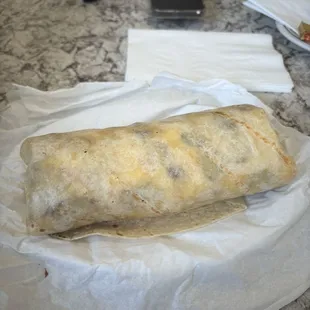 Sausage breakfast burrito