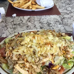 Chicken salad with grilled onions!