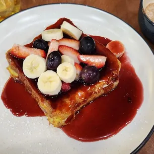 The Edison - French toast with melted brie, fresh fruit and blueberry compote!