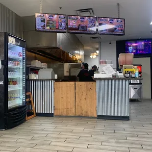 the inside of a restaurant