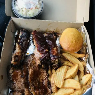 What $22 gets you. 3 ribs, 3 small slices of brisket, etc.