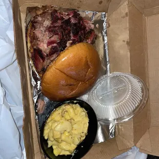 Texas Beef Brisket Sandwich and Mac and Cheese
