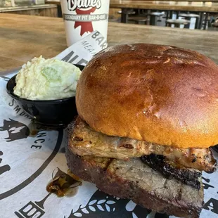 Texas Beef Brisket Sandwich with Potato Salad