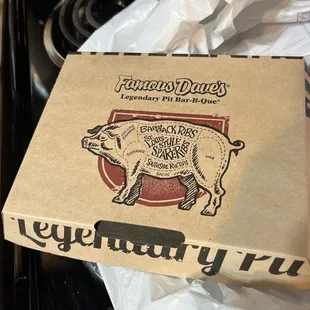 Famous Dave's packaging.