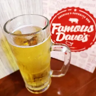 Famous Daves in Long Beach, Ca craft beer (Coors light, keep it light, I work later on that night,  shhh...)