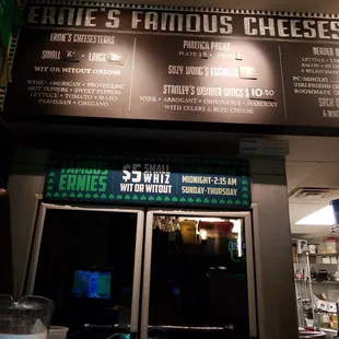 the menu
