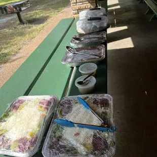 Salads, Potato and Pasta Salad, Gyro and Chicken wraps