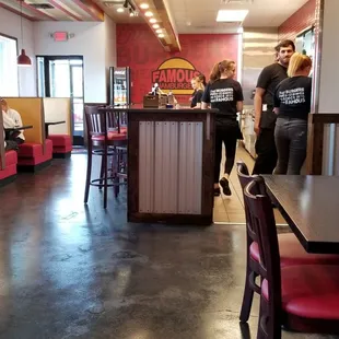 Counter in front of restaurant.