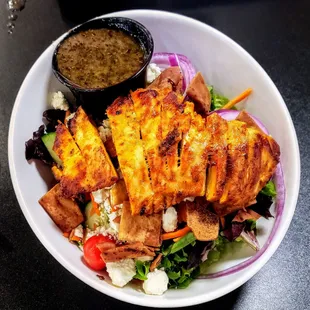 Feta Fattoush Salad with Grilled Chicken at Famous Hamburger Dearborn