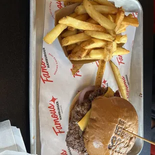 Bacon burger and regular fries