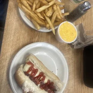 Hot dog and fries
