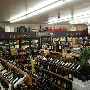 We carry over 10 thousand different bottles of wine ranging from 4.00 to 300.00. We can order any bottle of wine offered by the state.