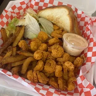 a sandwich and fries