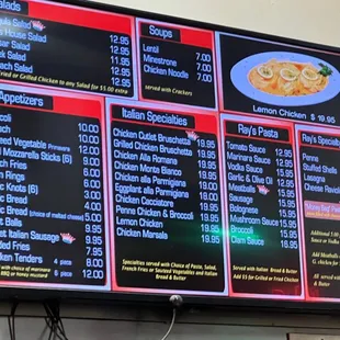 the menu