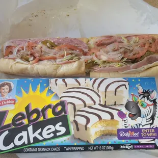 I used to Little Debbie's box to show size . It was delicious,  I ate  half and saving other half for later and it will be just as good.