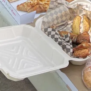 Wings and bacon breadsticks. So good!