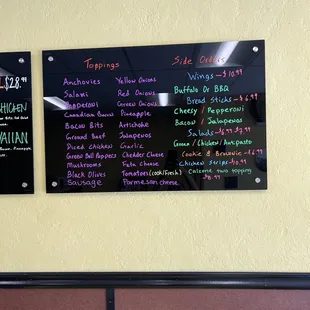Toppings and sides