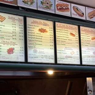 menus and prices