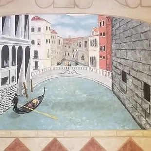 a gondola on a canal