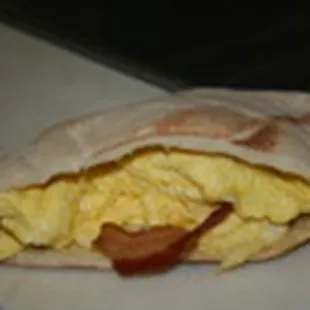 Bacon, Egg, Cheese in a Pita/Sack.