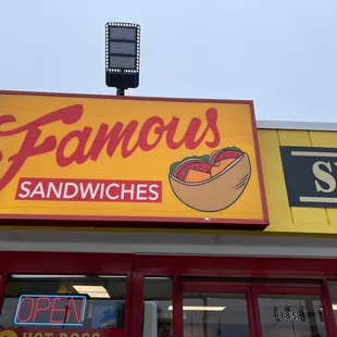 the front of the restaurant