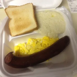This was the big breakfast with link sausage! A very big link sausage. (To my surprise)