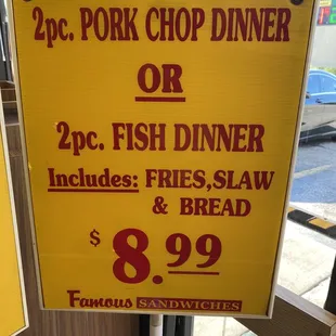 a sign at a restaurant