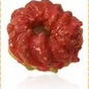 a raspberry donut