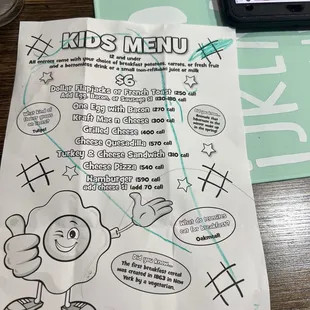 kids menu