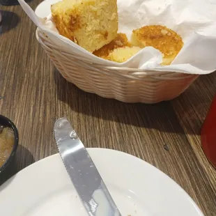Cornbread and Jam brought to the table.