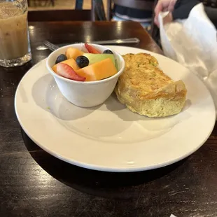 Crab Quiche and Fresh Fruit