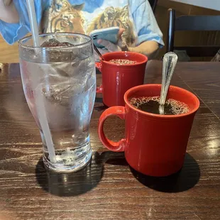 Fresh Ground Coffee and Water
