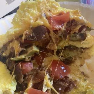 I love bacon but..... it's an avocado omelette?