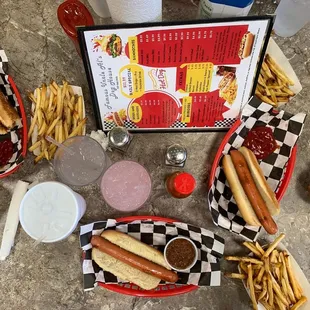 a table full of food